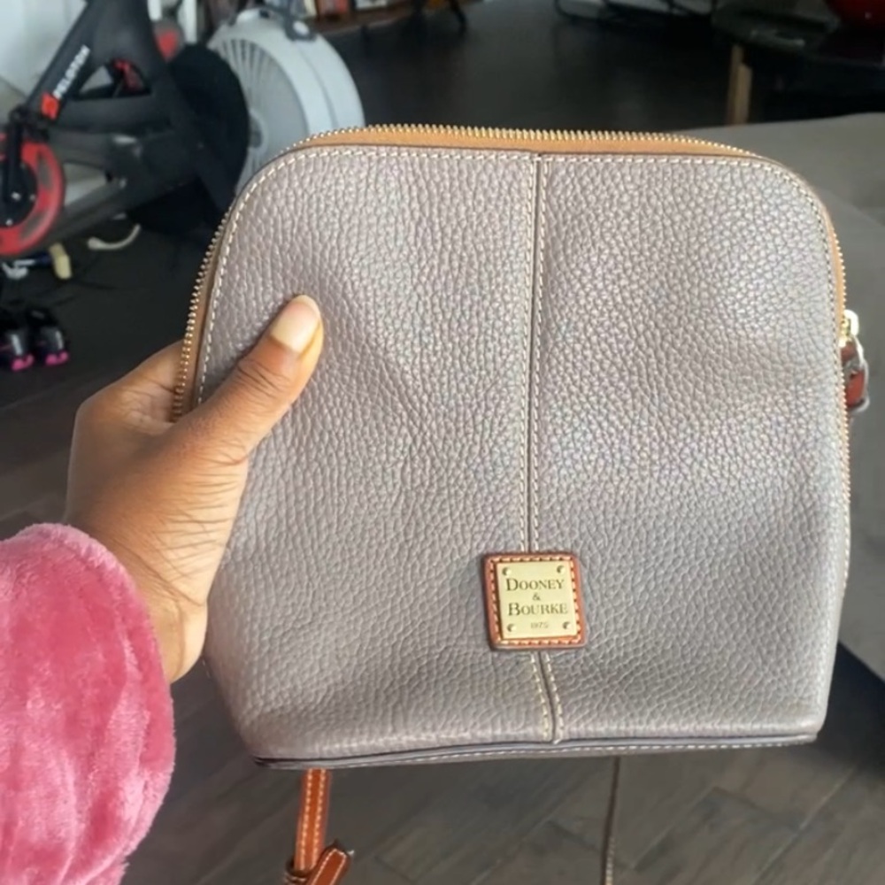 Dooney & Bourke Gray Leather Crossbody Bag